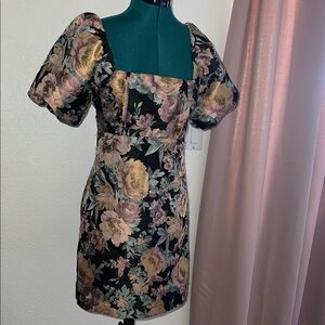 Socialite Black Floral Mini Dress